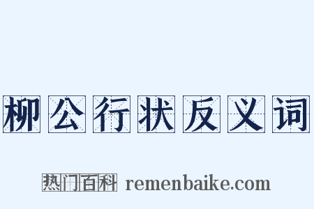 柳公行状反义词是什么意思的图片